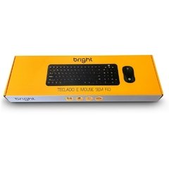 Teclado Multimídia e Mouse Preto Sem Fio- Bright - comprar online