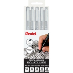 Caneta Nanquim Técnica com 5 Pontas - Pentel