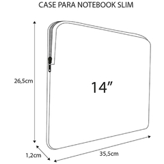 Case p/Notebook Neoprene Preto Slim 14 pol. - Reliza - Riscom - Comércio Online