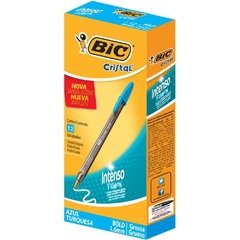 Caneta Esferográfica Cristal Bold Fashion Az. Turqu 12un Bic