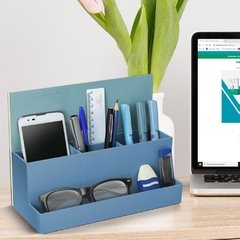 Organizador de Mesa Multiuso Escritório Maquiagens Azul - comprar online