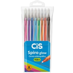 Caneta Esferográfica Cis Spiro Glow 0,7mm 8cores - Sertic - comprar online