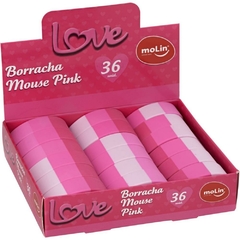 Borracha Colorida Mouse Love Pink 36un - Molin