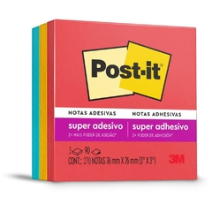 Bloco Post-It Super Adesivo 76x76mm 270 fls - 3M