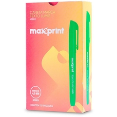 Caneta Marca Texto Lumis Verde Max 12unid - Maxprint