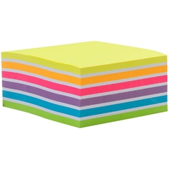 Bloco Autoadesivo 76x76 7 cores Neon 400fls - Maxprint