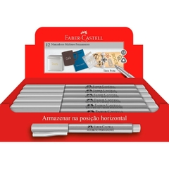 Marcador Permanente Multiuso 1mm Prata 12un - Faber-Castell