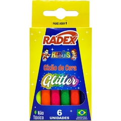 Giz de Cera Gizão 06 Cores com Glitter 12 Estojos - Radex