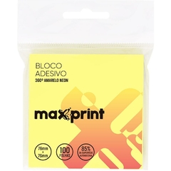 Bloco Autoadesivo 360Graus 76x76mm 100fls Amarelo - Maxprint