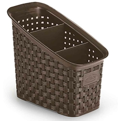 Organizador Rattan Multiuso 16x11x17,8cm Marrom - Nitron