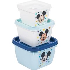 Pote Plástico Conjunto com 3 Potes Conect Mickey - Plasutil