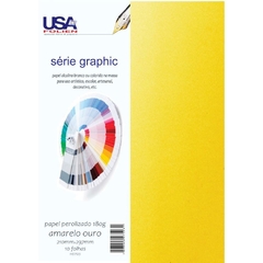 Papel A4 Perolado Color Graphics 180 g Amarelo Ouro 10fls