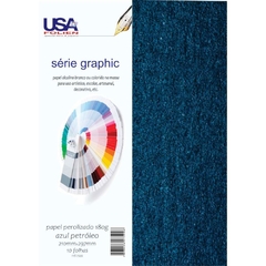 Papel A4 Perolado 180g Azul Petróleo 10fls - Usa Folien