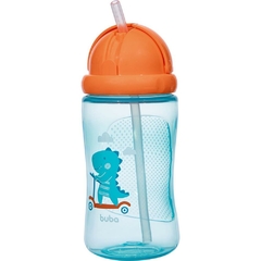 Garrafa Plástica Dino Patinete 400 ml Retrátil Azul - Buba