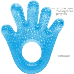 Mordedor Infantil Mãozinha com Água Azul - Buba - Riscom - Comércio Online