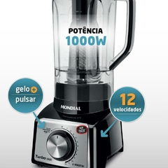 Liquidificador Turbo-1000w 220v 12 velocidades - Mondial na internet