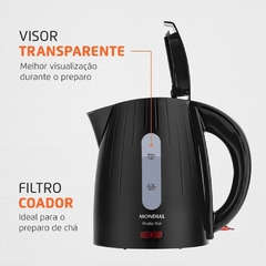 Chaleira Elétrica Pratic Hot 127 V Preta - Mondial - Riscom - Comércio Online