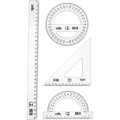 Conjunto para Desenho 2º Grau com 04 peças Cristal - Dello