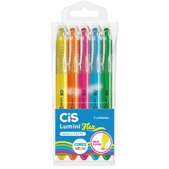 Caneta Marca Texto Cis Lumini Flex Neon 5 Cores - Sertic