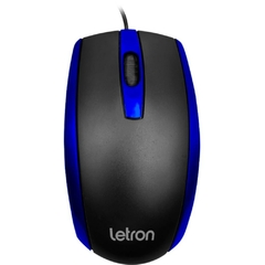 Mouse Optico Usb Letron 1000dpi Duo Preto e Azul - Leonora