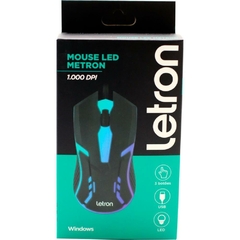 Mouse Óptico Usb Letron 1000dpi Metron Preto - Leonora na internet