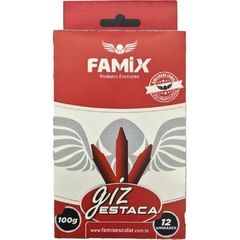 Giz de Cera Lápis Estaca Vermelho 100g 12unid - Famix - comprar online