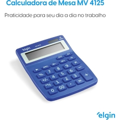 Calculadora de Mesa 12 Dígitos Solar/Bateria Azul - Elgin - comprar online