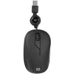 Mouse Óptico Usb 1200dpi 3 Botões Retrátil Preto - Multi