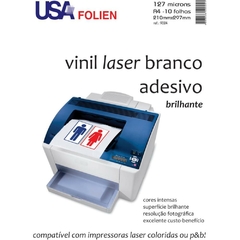 Vinil Laser Adesivo A4 Branco Brilho - Usa Folien