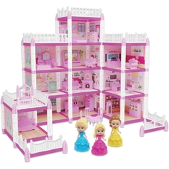 Casinha de Boneca Castelo da Princesa 240pcs 3 bonecas