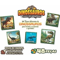 Jogo da Memória em Madeira Dinossauros 48 peças - comprar online