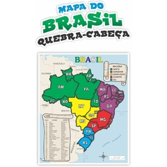 Quebra-cabeça Madeira Mapa do Brasil 30 peças - comprar online