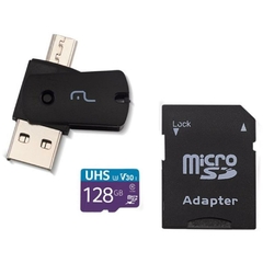 Pen Drive USB Kit 4 em 1 128GB Micro SD c/Adaptador - Multi