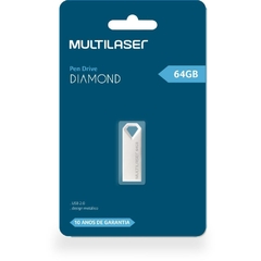 Pen Drive USB Diamond Metálico 64 GB - Multi - Riscom - Comércio Online