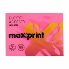 Bloco Autoadesivo 76x102mm Rosa Neon 100 fls - Maxprint