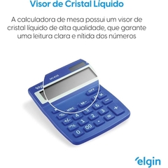 Imagem do Calculadora de Mesa 12 Dígitos Solar/Bateria Azul - Elgin