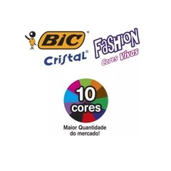 Caneta Esferográfica Cristal Fashion Dura c/10cores - Bic - loja online