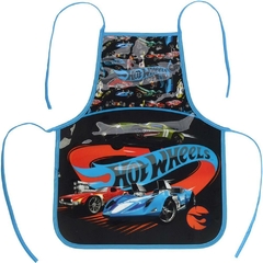 Avental Escolar Decorado Hot Wheels 49x39cm Azul - Luxcel