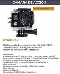Camara Deportiva Lixur Sumergible 4k Wifi Doble Pantalla - comprar online