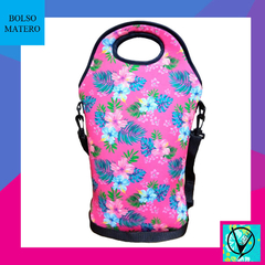 Bolso matero flores fondo fucsia - comprar online