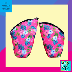 Set Yerbera y Azucarera Flores Fucsias - comprar online