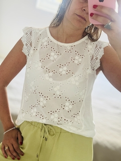 Blusa de Broderie y encaje - comprar online