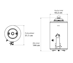 Termotanque COPPENS - Rec. Simultánea TT - Conexión Superior - comprar online