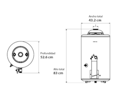 Termotanque COPPENS - Alta Recuperación TT-AR 50 - Conexión superior - comprar online