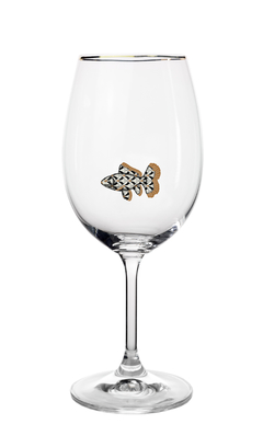Taça de vinho branco ou água - Coleção Animais da Sorte - Joana Stickel - Taças e louças assinadas Massa Branca 