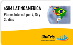 ESIM (SIM VIRTUAL) INTERNET LATINOAMERICA - Planes de 1GB a 5GB de Internet x 7, 15 y 30 días