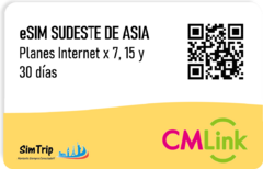 eSIM SUDESTE ASIATICO - Planes x 7, 15 y 30 días de Internet