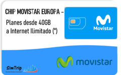 CHIP EUROPA MOVISTAR - Planes desde 40GB a Internet Ilimitado (*) + Llamadas Ilimitadas en España