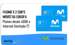 PROMO X 2 CHIPS MOVISTAR EUROPA - Planes desde 40GB a Internet Ilimitado (*) + Llamadas Ilimitadas en España