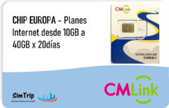 CHIP FISICO EUROPA 20 DIAS - Planes desde 10GB a 40GB de Internet